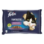 Purina Felix Fantastic Sélections Préférées en Gélatine 4x85g – Nourriture humide pour chats adultes aux saveurs variées avec morceaux tendres et gelée savoureuse
