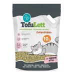 Litière au Tofu Naturel 10L – Tofulett (Au Charbon Actif )